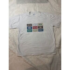 Morpho Costa Rica Graphic T-Shirt Mens XL White Pura Vida License Plate